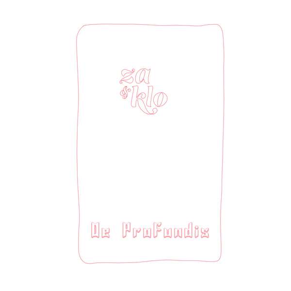 Image of drawing of De Profundis Coffee bag Roasted by Za and Klo Microroastery for Halloween 2025 release. Papayo Variety coffee.