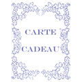 Image merging the floral border from Za and Klo roasters website. Written Carte Cadeau, for giftcard purchases on Za and Klo.