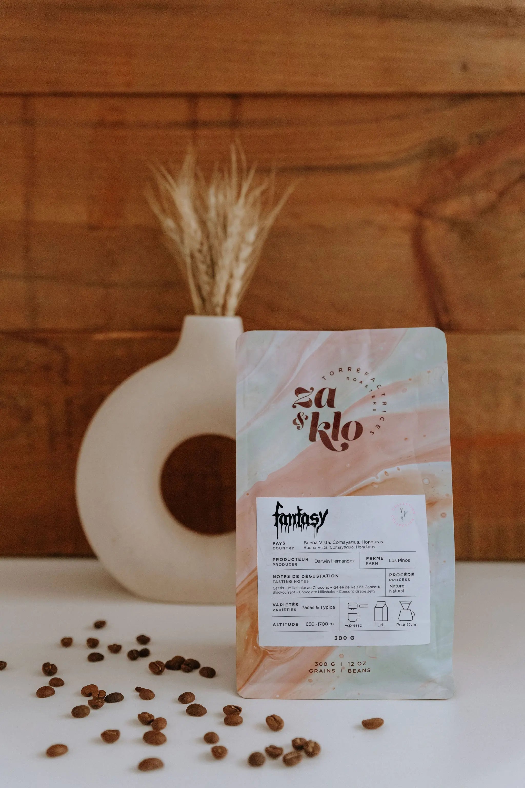 Image of Za and Klo Roasters coffee release titled fantasy, produced by Darwin Hernandez